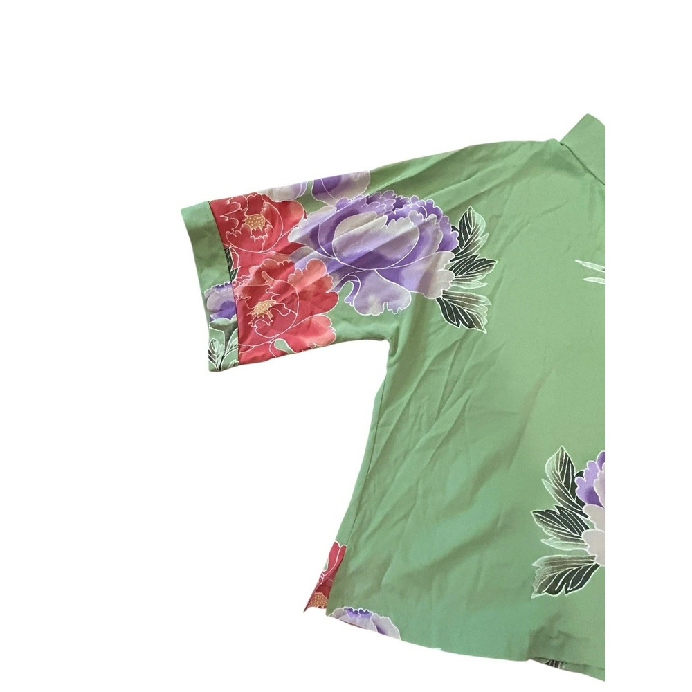 Natori satin green floral pajama set sz xl - Picture 5 of 10